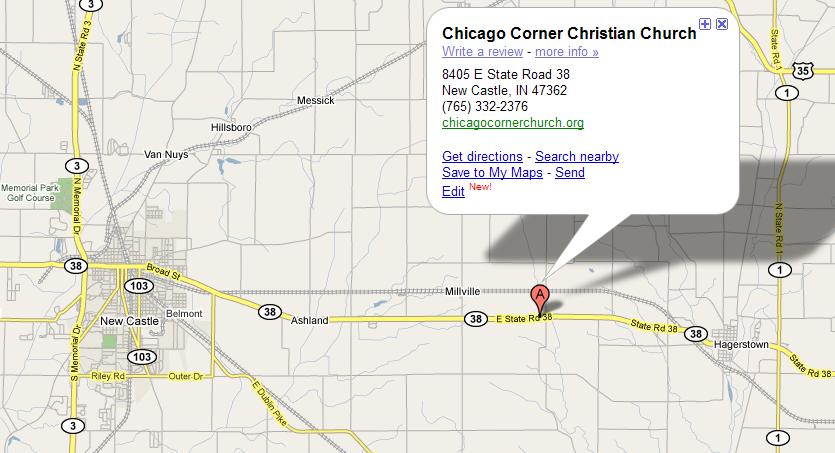 Chicago Corner Church Location Map